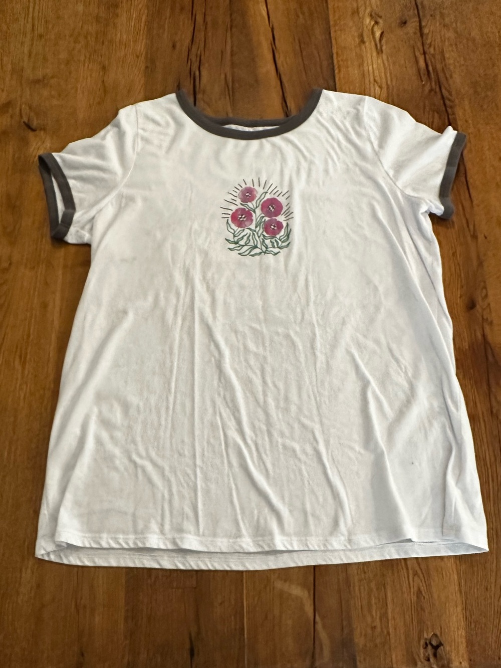 Torrid floral classic fit ringer tee